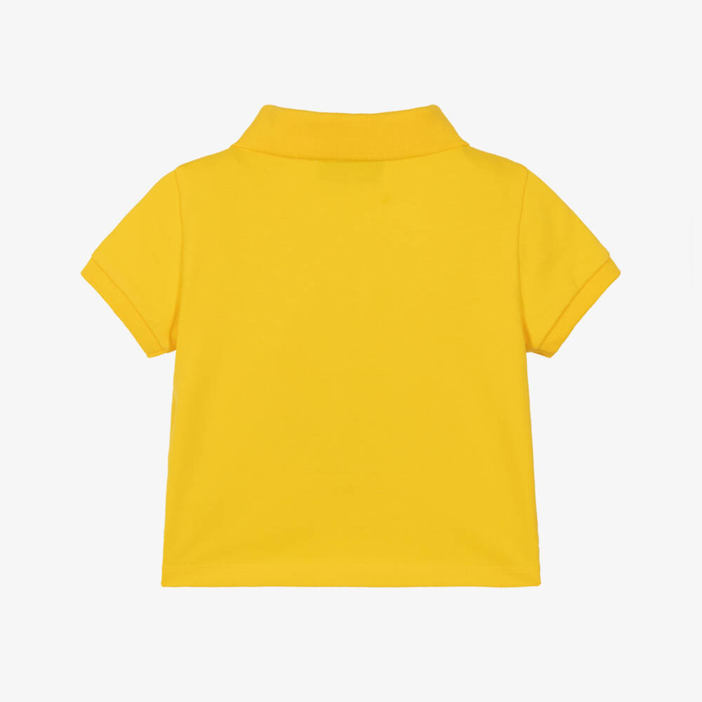 Moschino-Baby Boys Yellow Cotton Piqué Teddy Bear Polo Shirt | Childrensalon
