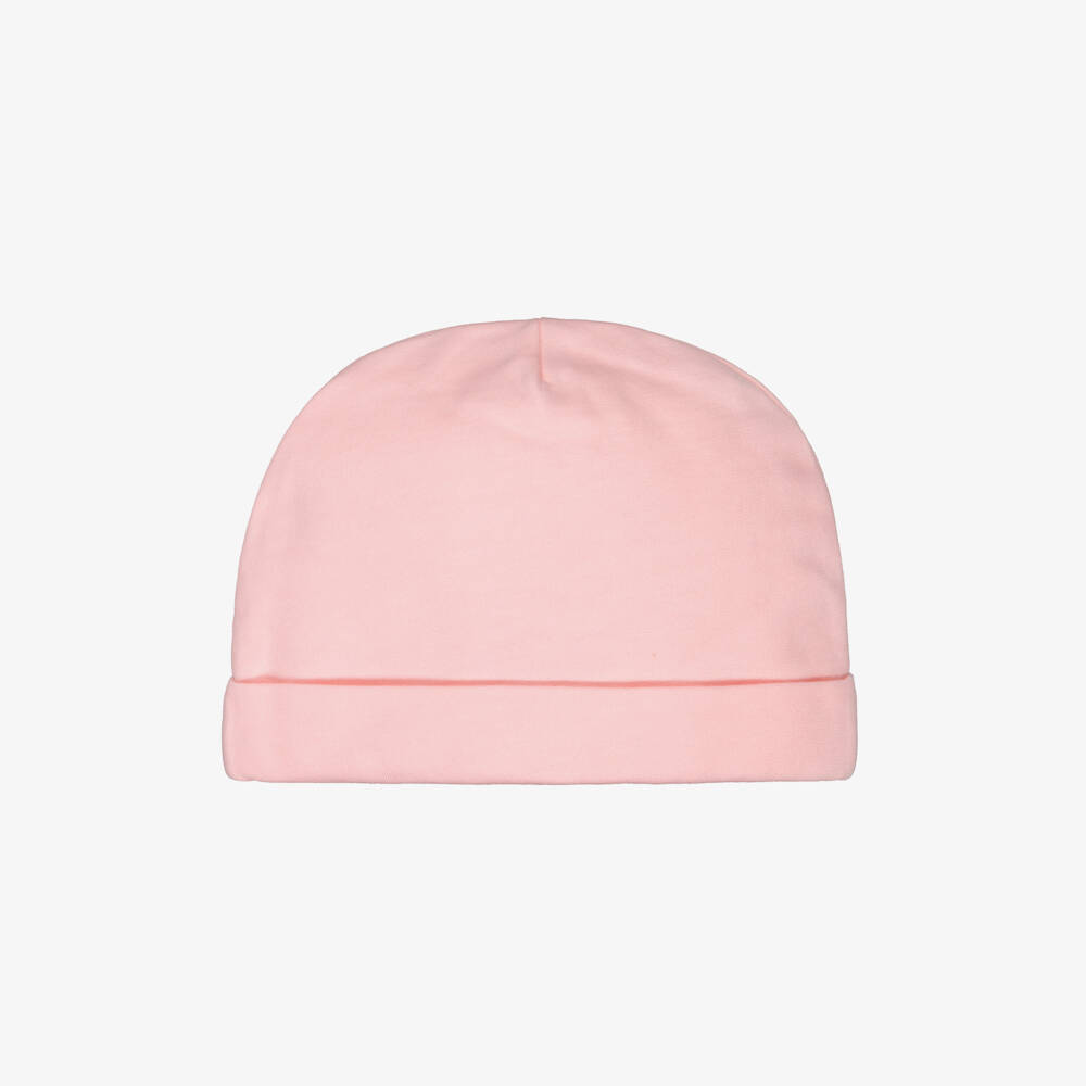 Moschino-قبعة قطن بشعار الدب تيدي لون زهري للبنات الرضع | Childrensalon