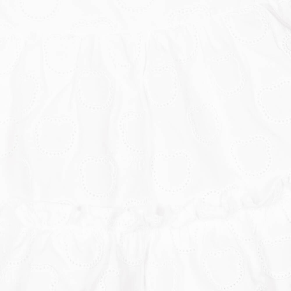 Moschino Baby-Baby Girls White Embroidered Cotton Dress | Childrensalon