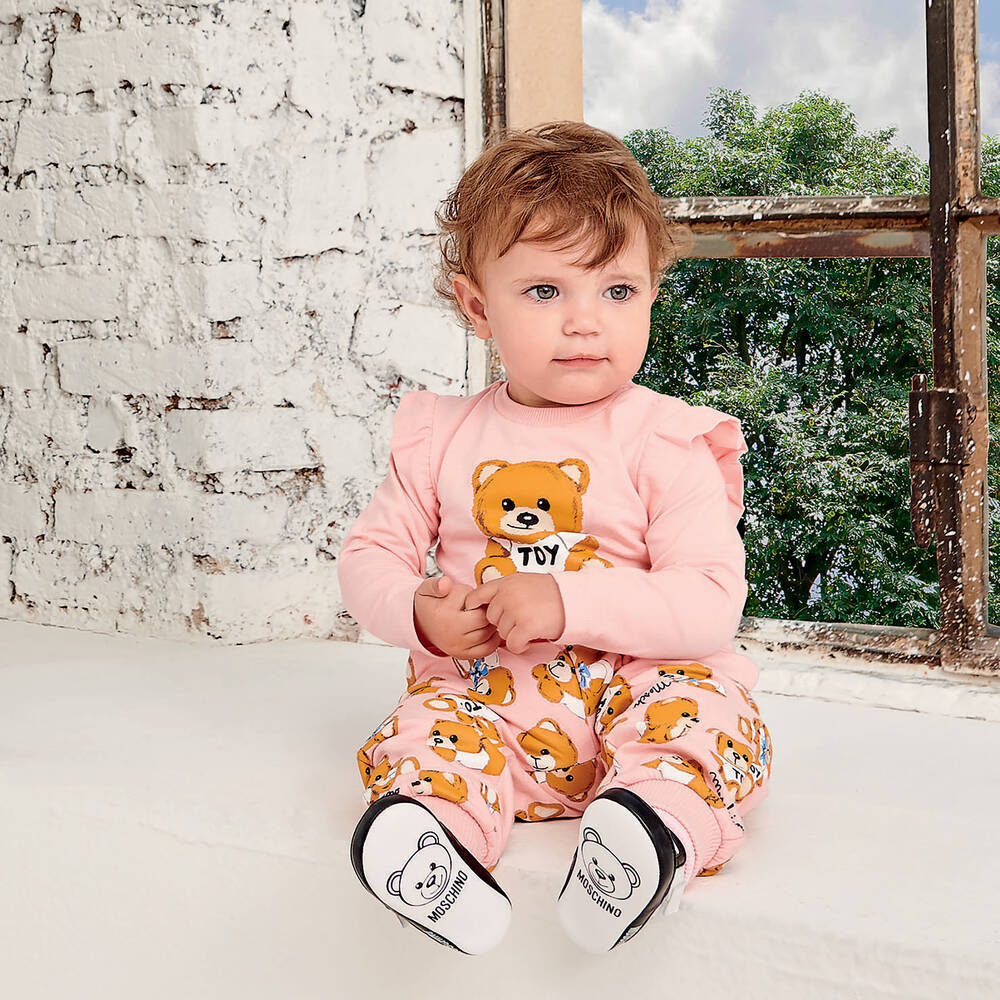 Moschino Baby-Baby White Teddy Leather Shoes | Childrensalon