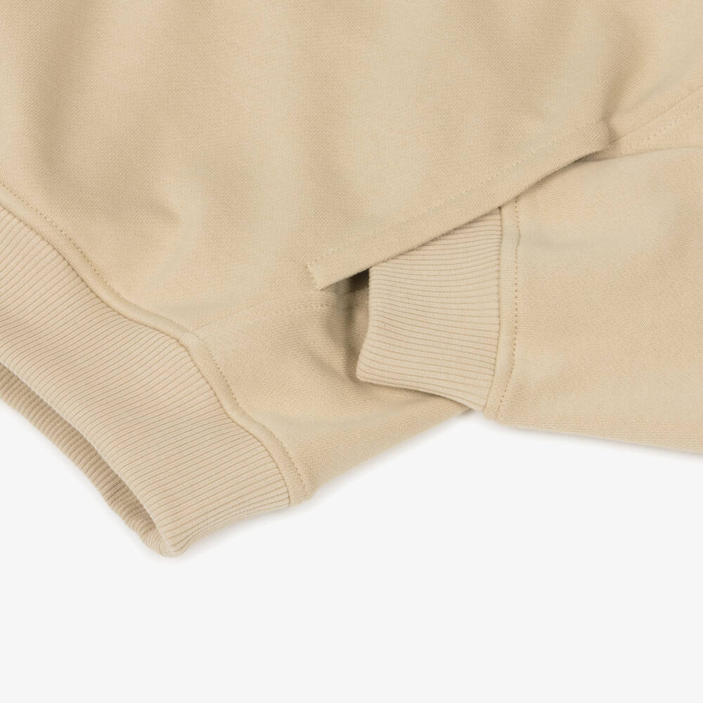 Moschino-بدلة رياضية بطبعة شعار قطن لون بيج | Childrensalon