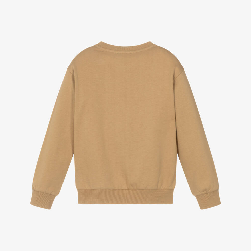 Moschino-سويتشيرت بجيب دب تيدي قطن لون بيج  | Childrensalon