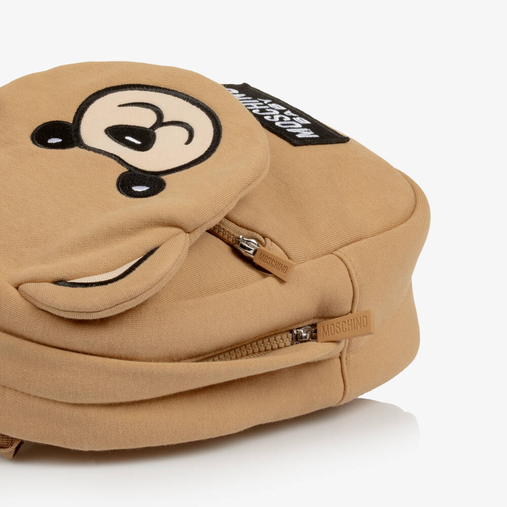 Moschino-Beige Moschino Teddy Bear Mini Backpack (26cm) | Childrensalon
