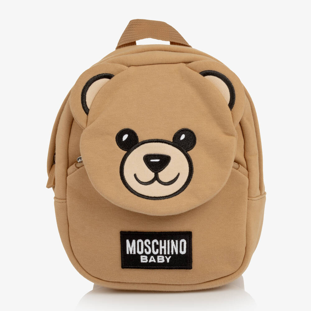 Moschino-Beige Moschino Teddy Bear Mini Backpack (26cm) | Childrensalon