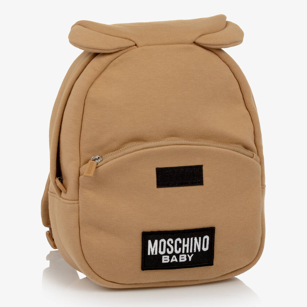 Moschino-Beige Moschino Teddy Bear Mini Backpack (26cm) | Childrensalon