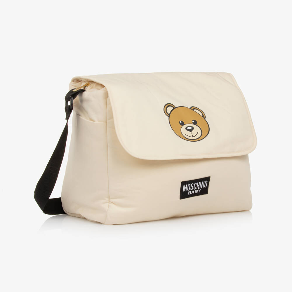 Moschino-Beige Teddy Bear Changing Bag (40cm) | Childrensalon