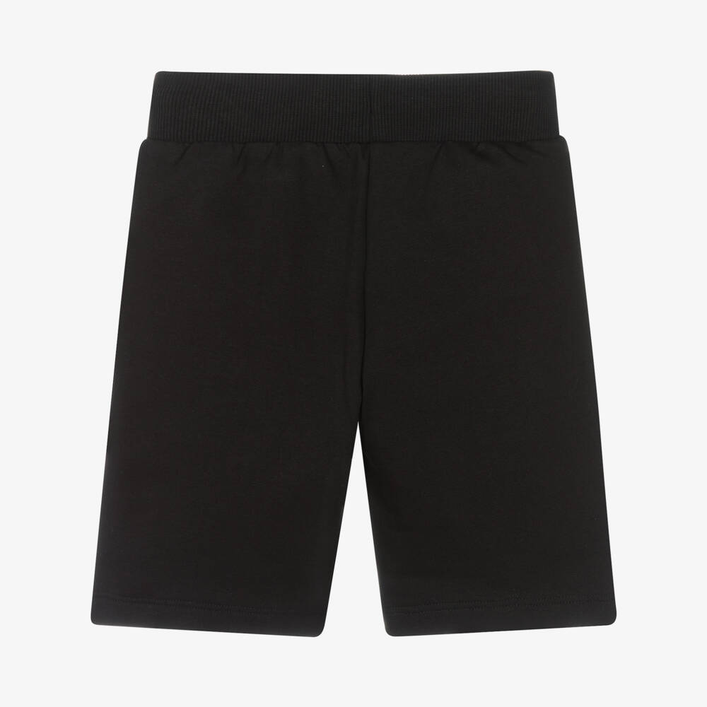 Moschino-Black Cotton Drawstring Shorts | Childrensalon