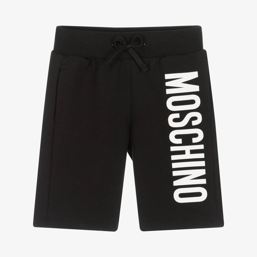 Moschino-Black Cotton Drawstring Shorts | Childrensalon