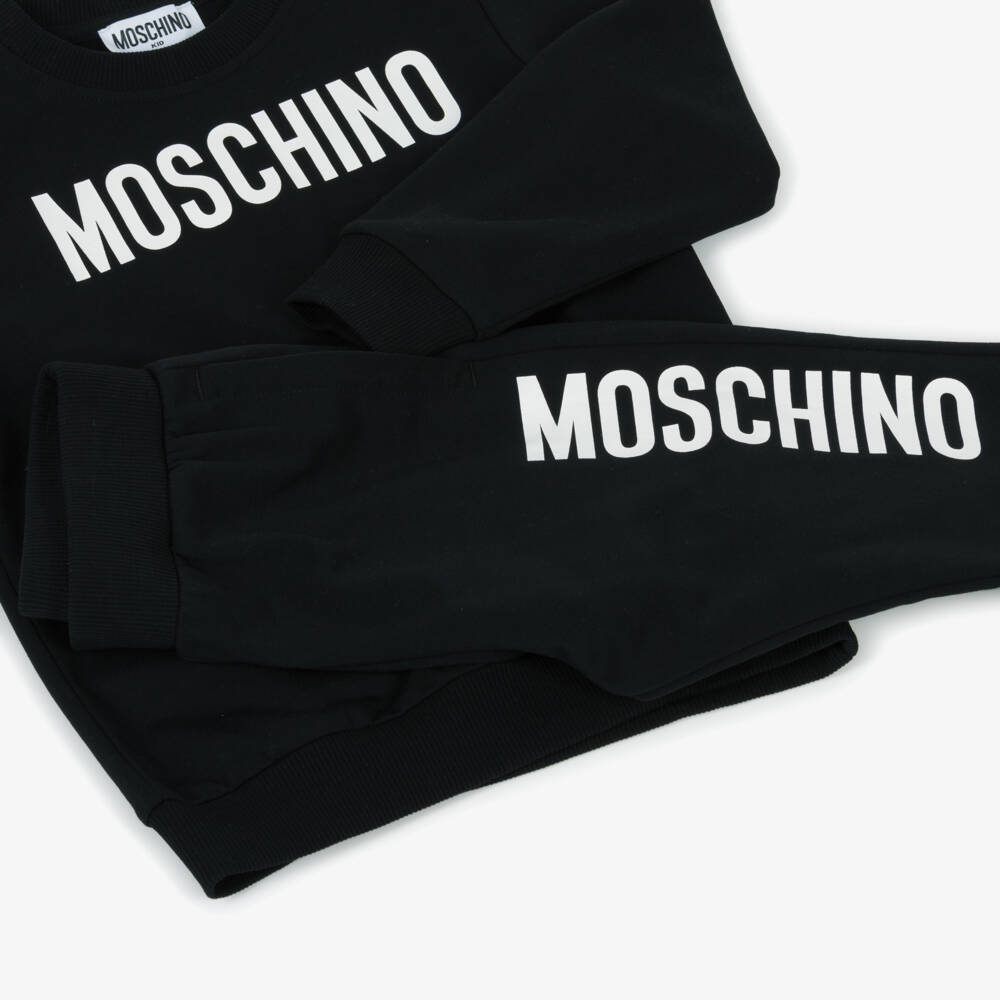 Moschino-بدلة رياضية قطن لون أسود | Childrensalon