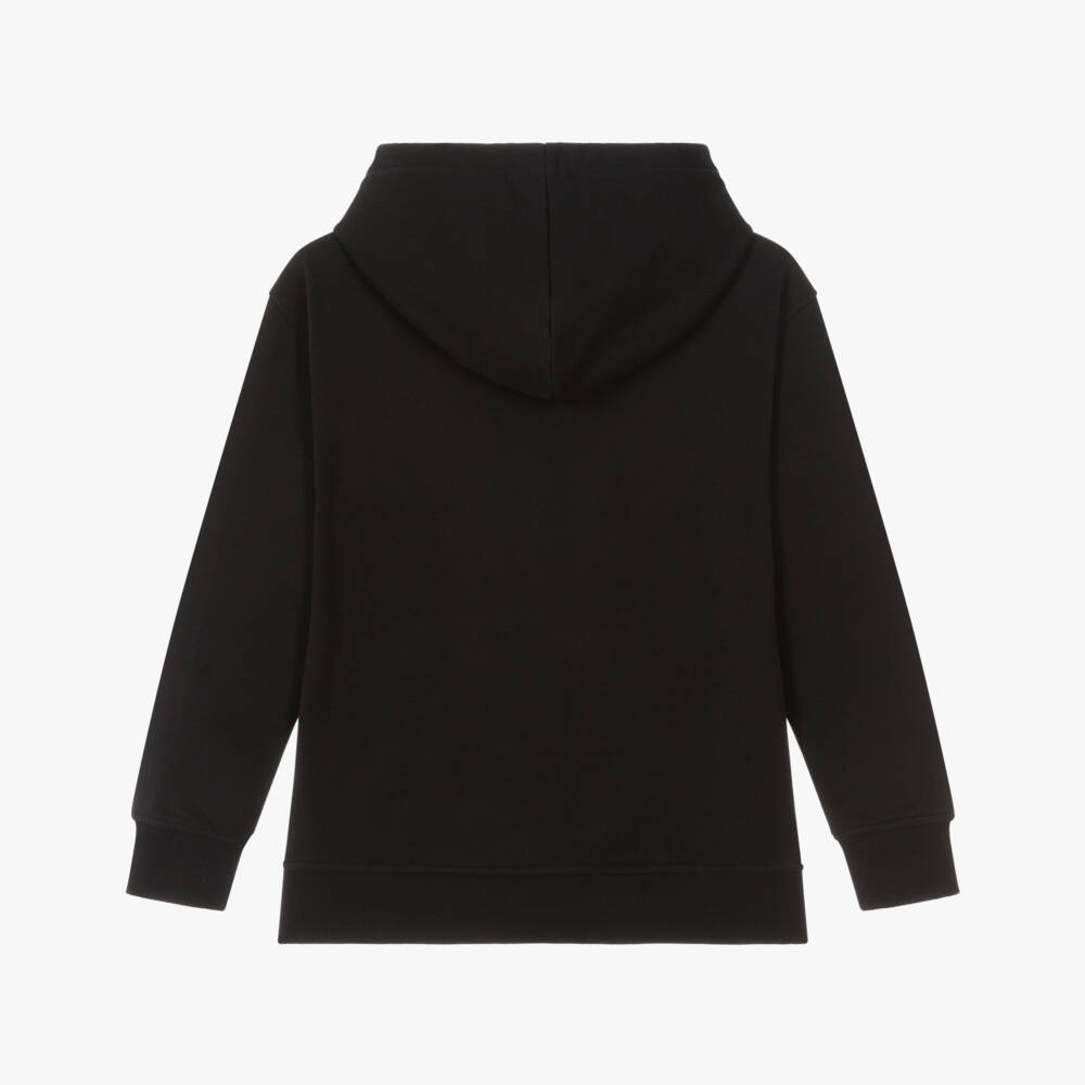 Moschino-Black Cotton Teddy Bear Hoodie | Childrensalon