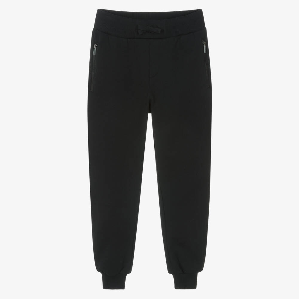 Moschino-Джоггеры черные хлопковые с мишкой и логотипом граффити | Childrensalon