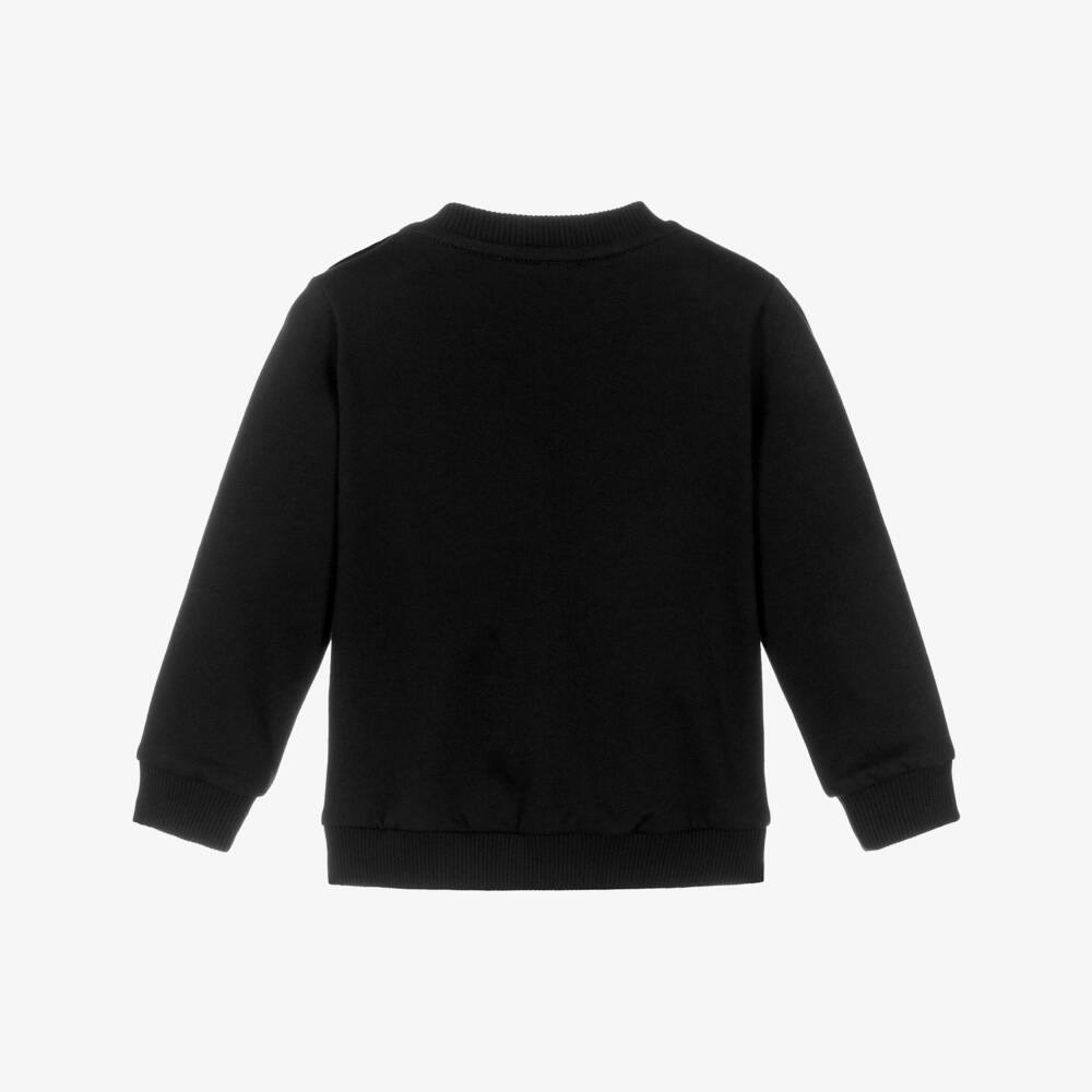 Moschino-سويتشيرت بشعار الدب تيدي قطن لون أسود للأطفال الرضع | Childrensalon