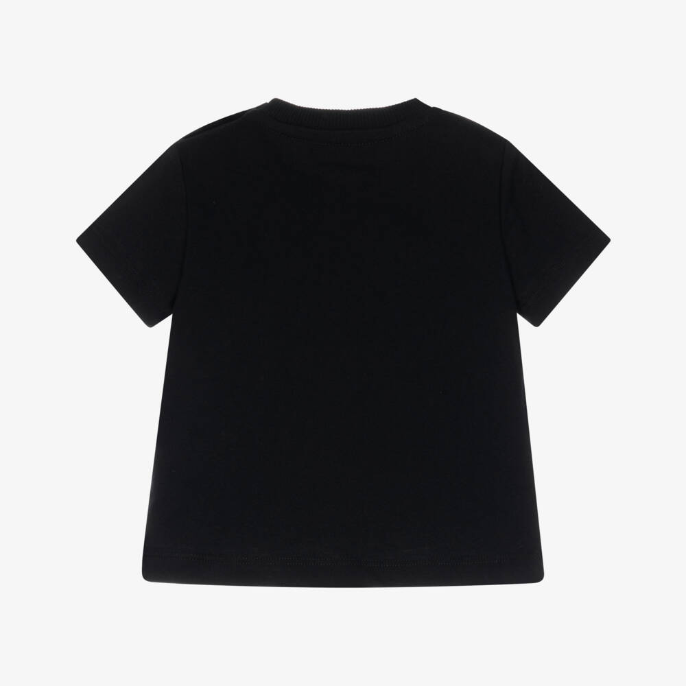 Moschino-Black Cotton Teddy Bear T-Shirt | Childrensalon