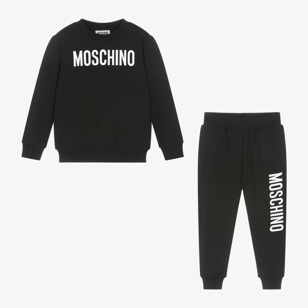 Moschino Kid-Teen-Black Cotton Tracksuit | Childrensalon
