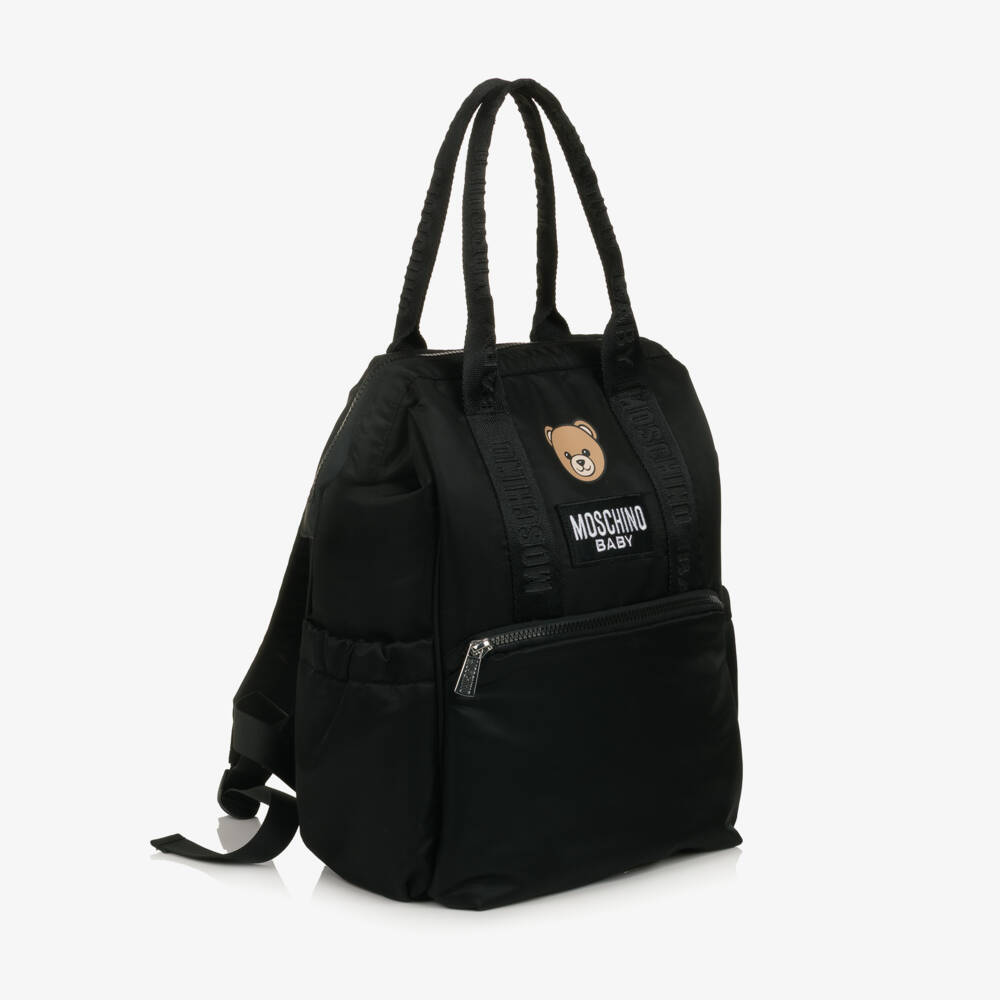 Moschino-Black Teddy Bear Changing Backpack (36cm) | Childrensalon
