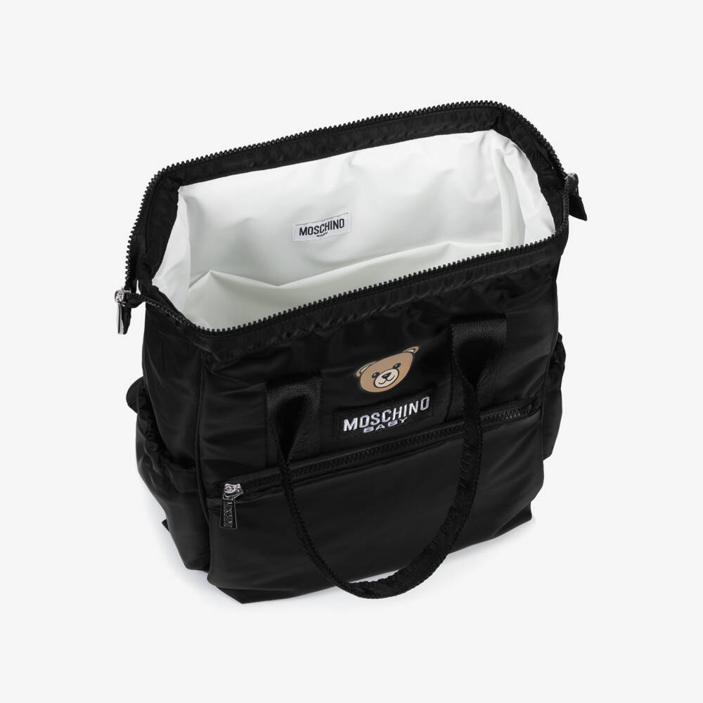 Moschino-Black Teddy Bear Changing Backpack (36cm) | Childrensalon
