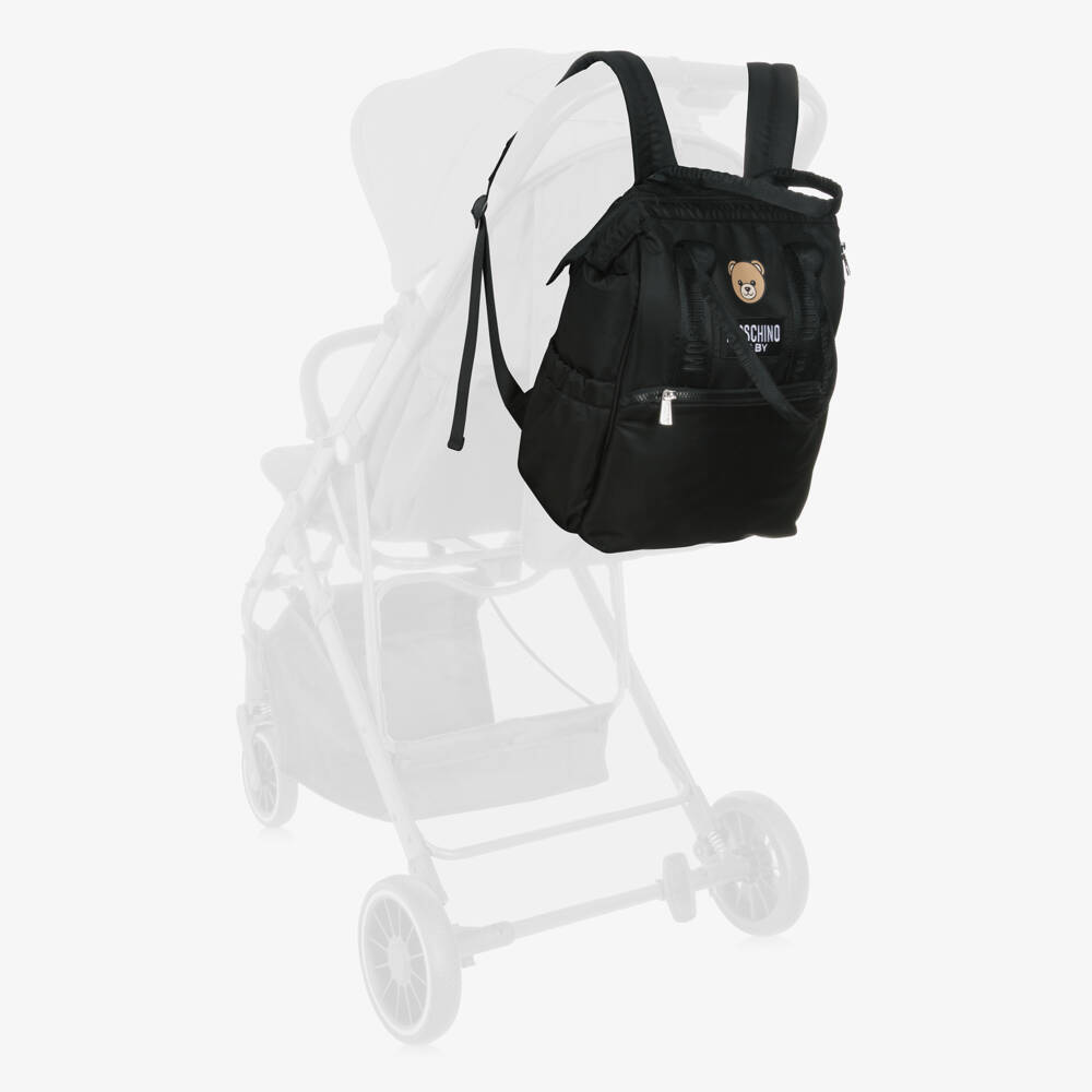 Moschino-Black Teddy Bear Changing Backpack (36cm) | Childrensalon