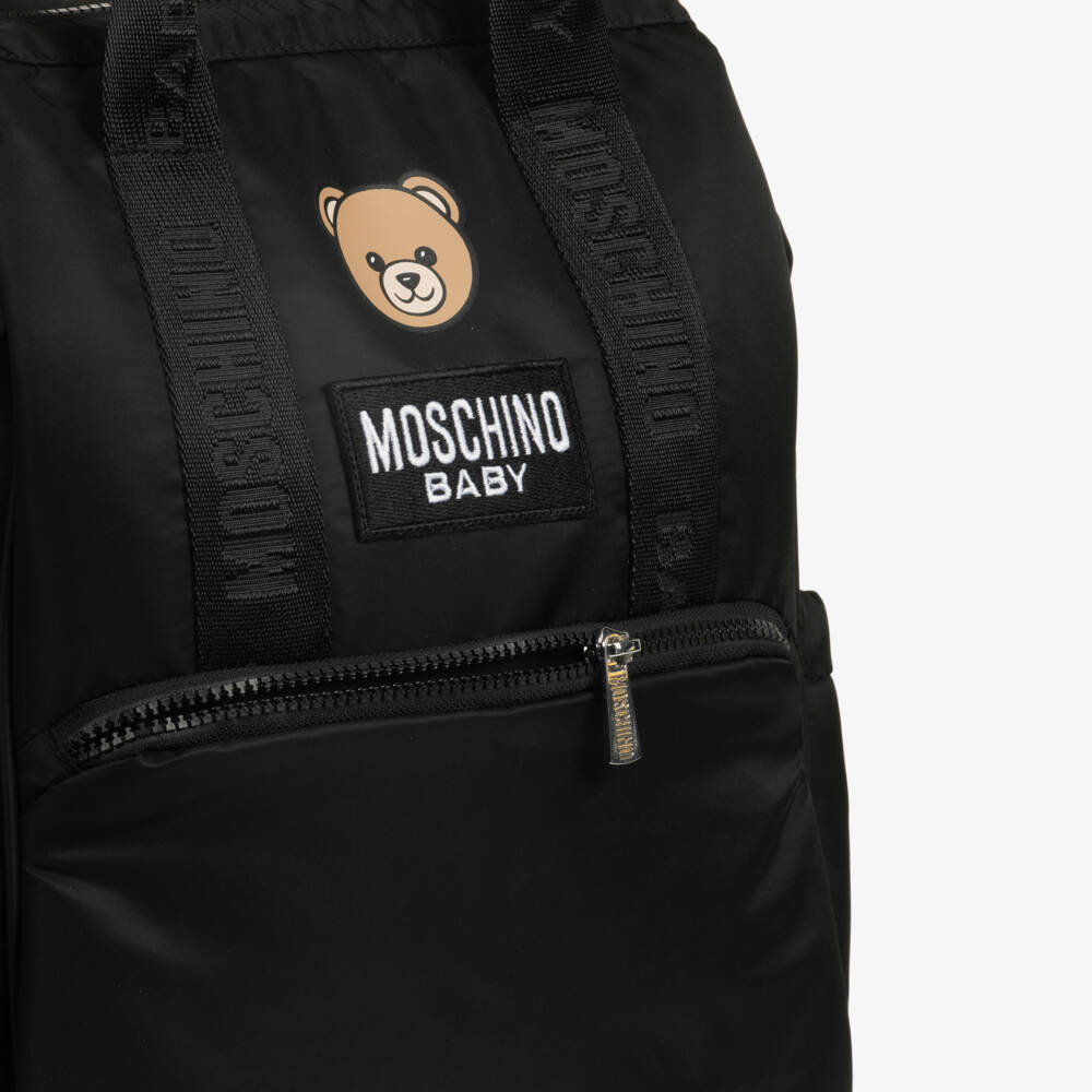 Moschino-Black Teddy Bear Changing Backpack (36cm) | Childrensalon