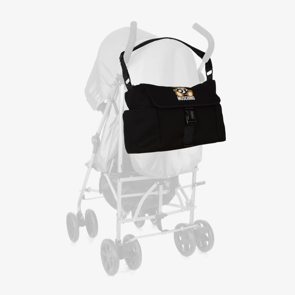 Moschino-حقيبة تغيير بشعار الدب تيدي لون أسود (40 سم) | Childrensalon