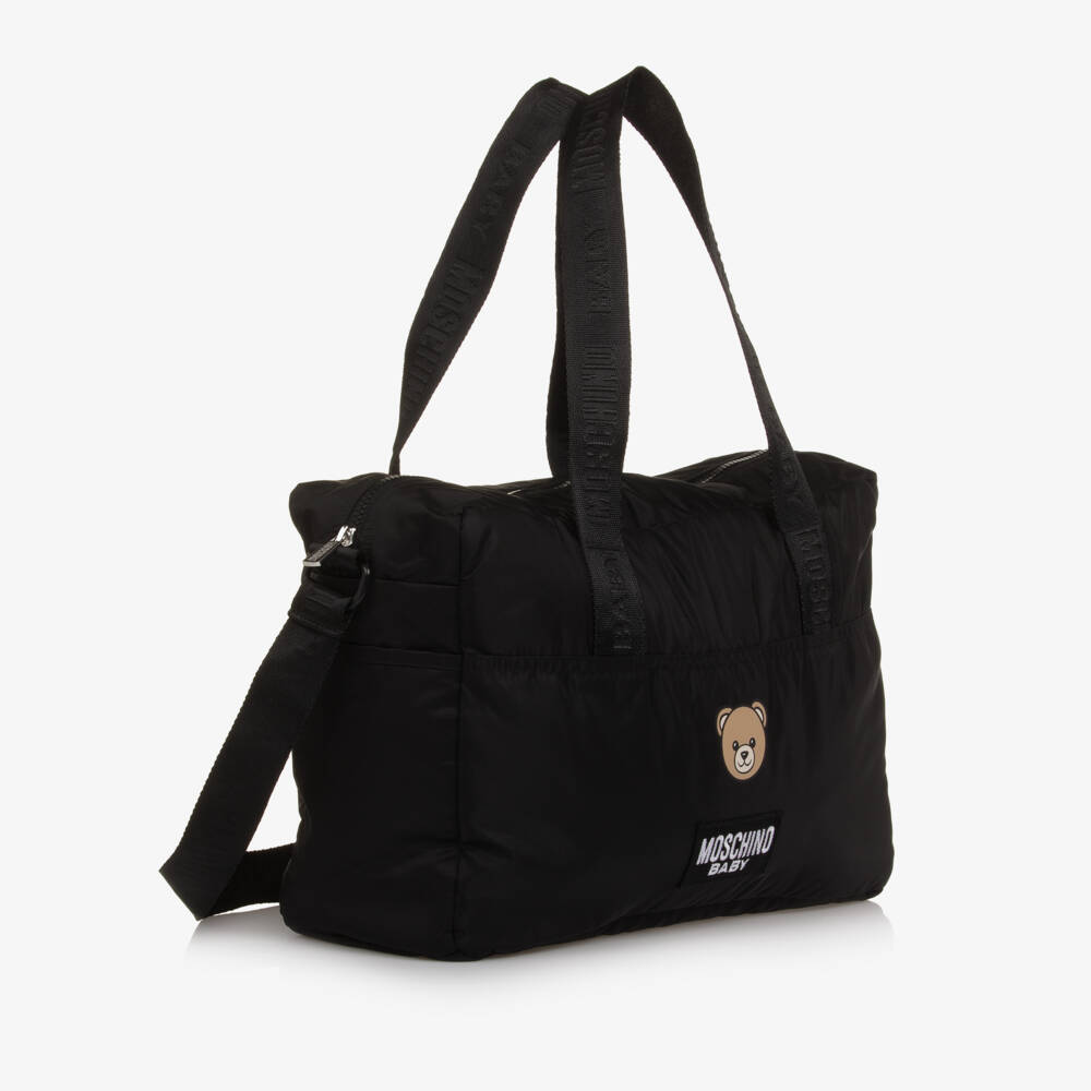 Moschino-Black Teddy Bear Logo Changing Bag (48cm) | Childrensalon