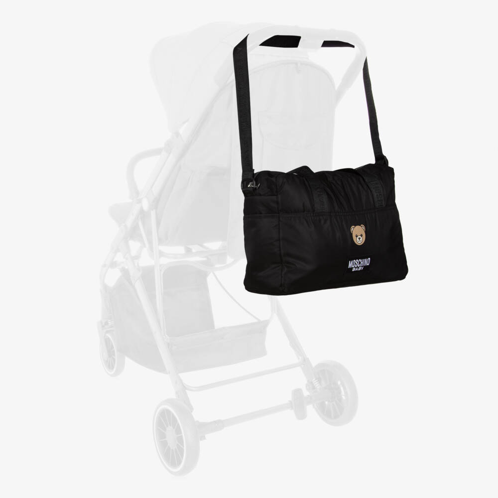 Moschino-Black Teddy Bear Logo Changing Bag (48cm) | Childrensalon