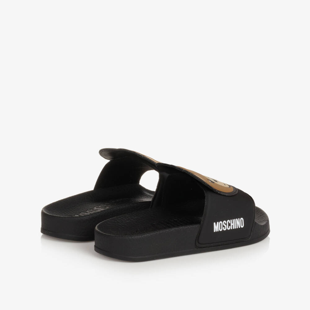 Moschino-Black Teddy Bear Sliders | Childrensalon