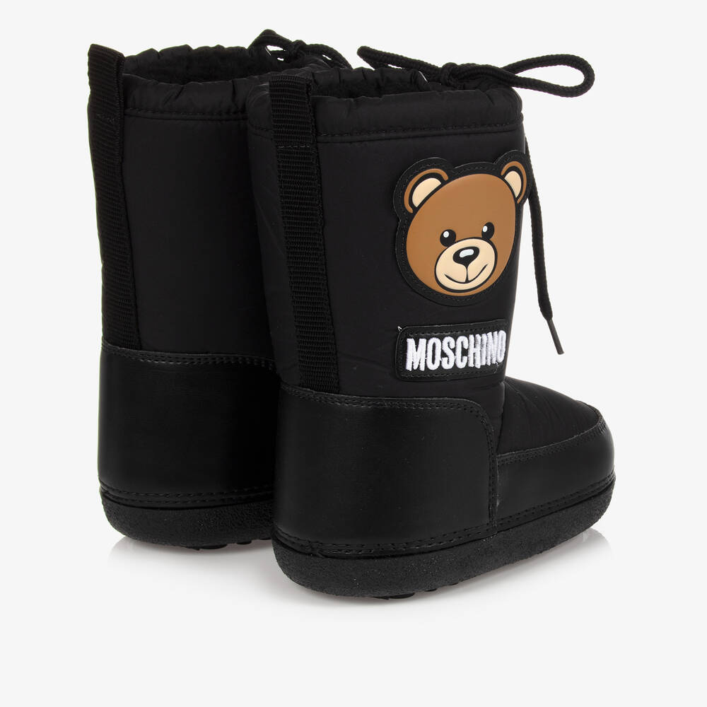 Moschino Kid-Teen-بوت للثلج بطبعة تيدي بير لون أسود | Childrensalon