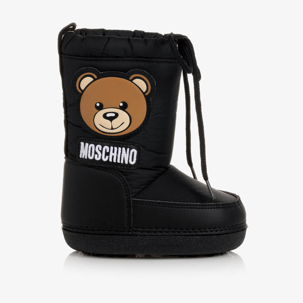 Moschino Kid-Teen-بوت للثلج بطبعة تيدي بير لون أسود | Childrensalon