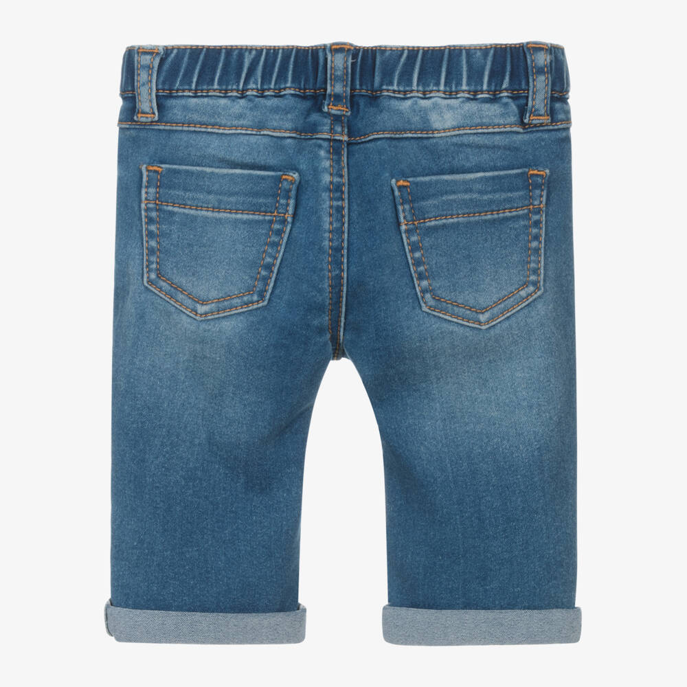 Moschino Baby-Blue Denim Teddy Logo Jeans | Childrensalon