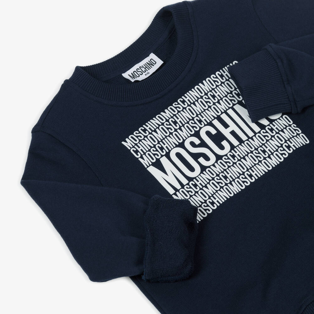 Moschino-Blue Graphic Cotton Tracksuit | Childrensalon