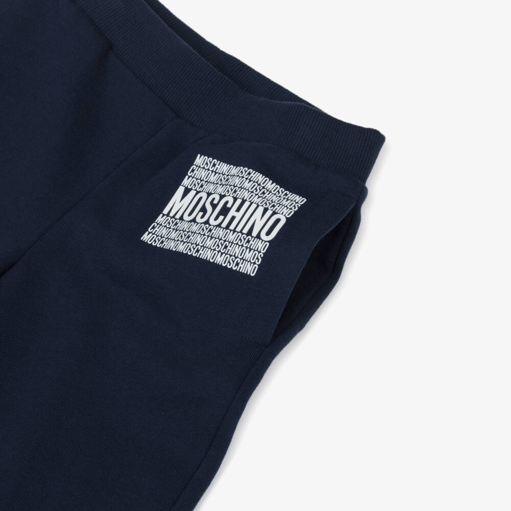 Moschino-Blue Graphic Cotton Tracksuit | Childrensalon