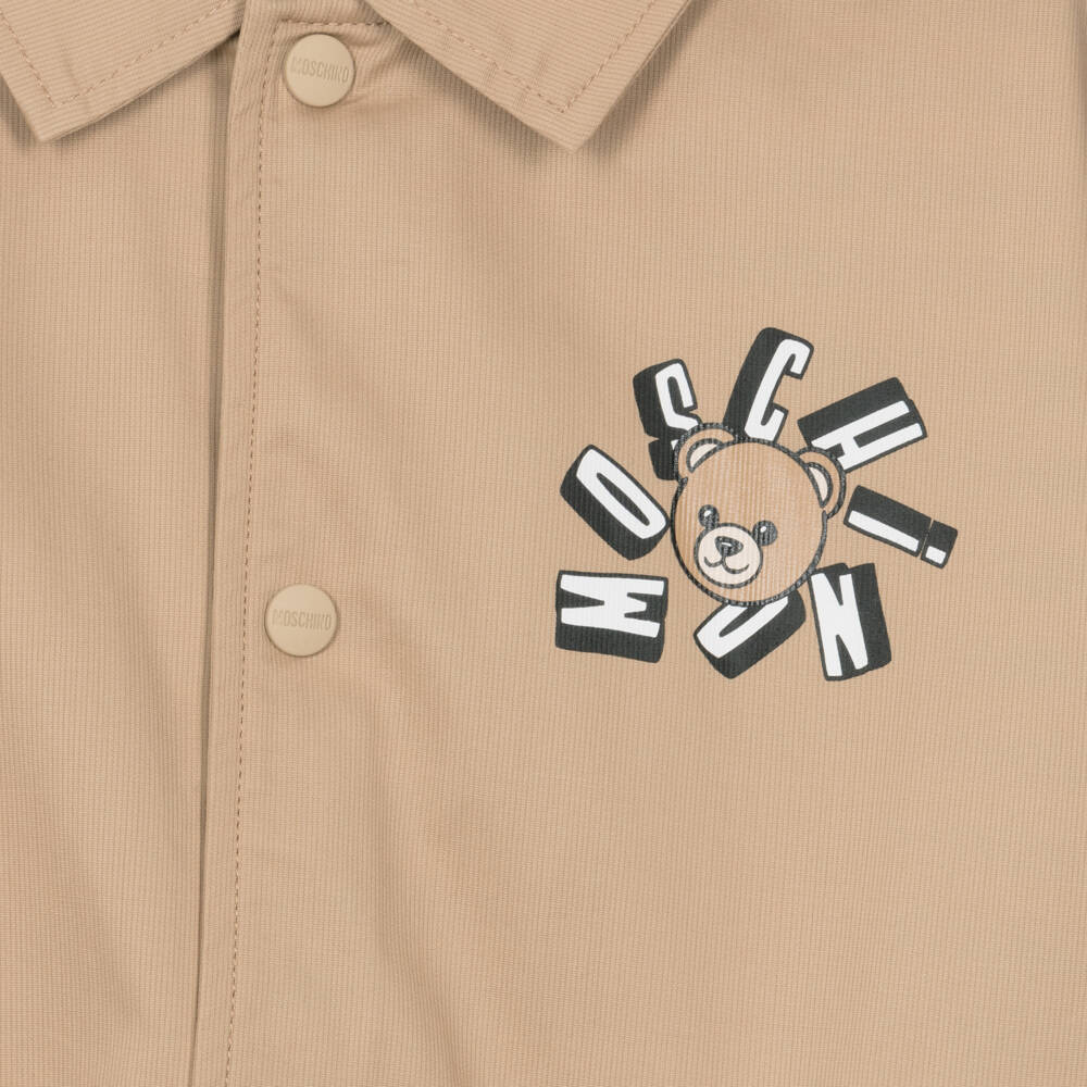 Moschino-Boys Beige Moschino Teddy Bear Jacket  | Childrensalon