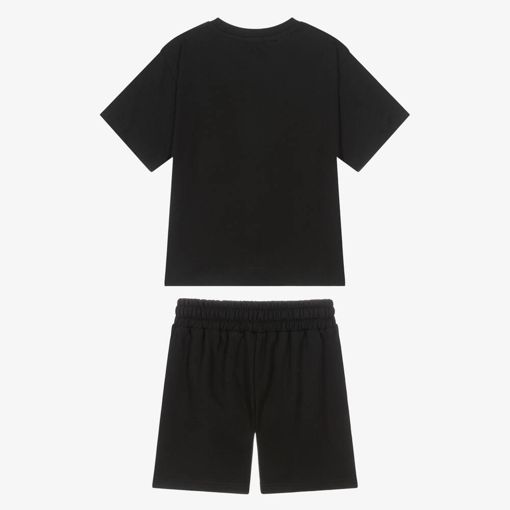 Moschino-Boys Black Cotton Shorts Set | Childrensalon
