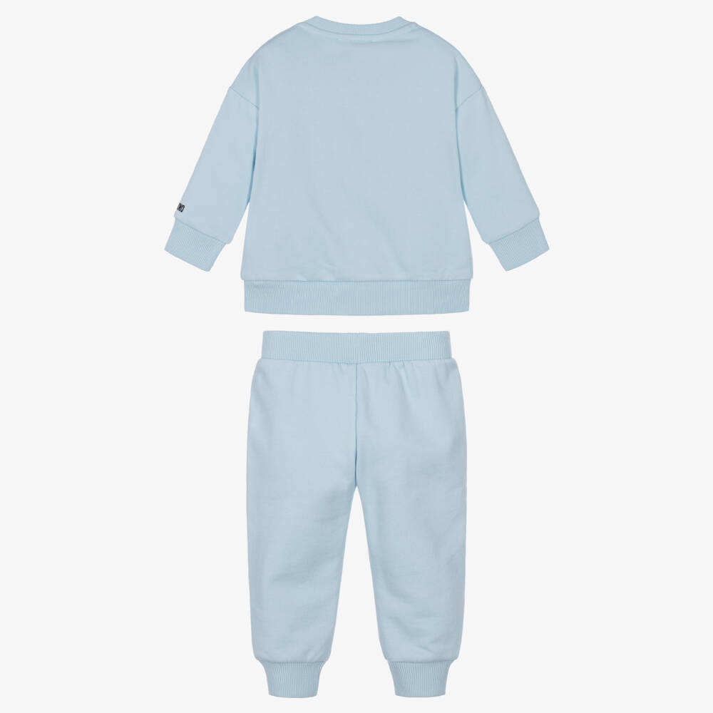 Moschino-Boys Blue Cotton Tracksuit with Teddy Bear Pocket | Childrensalon