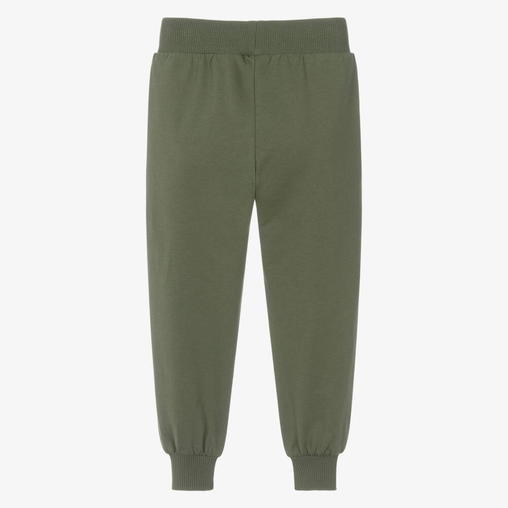 Moschino-Boys Khaki Green Cotton Teddy Bear Joggers | Childrensalon