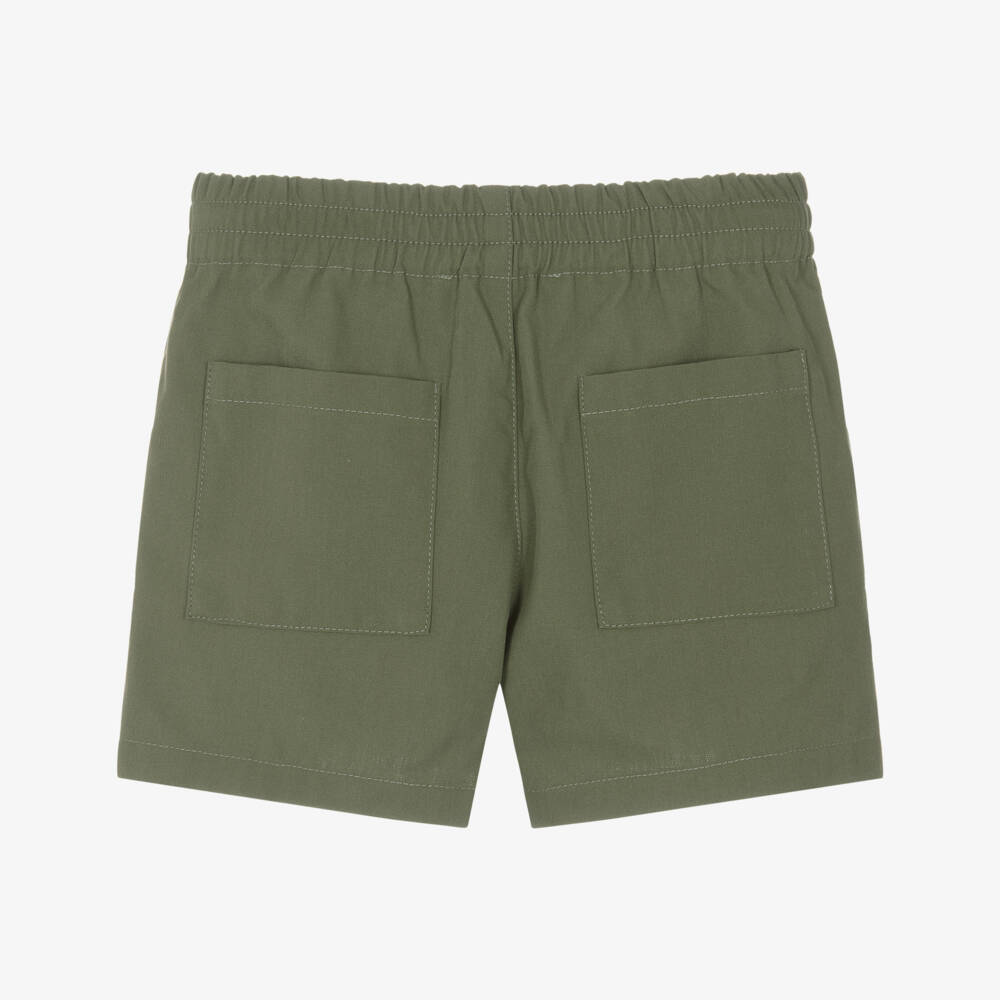 Moschino-Boys Khaki Green Teddy Bear Shorts | Childrensalon
