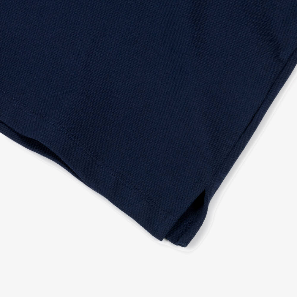 Moschino-Boys Navy Blue Cotton Piqué Teddy Bear Polo Shirt | Childrensalon