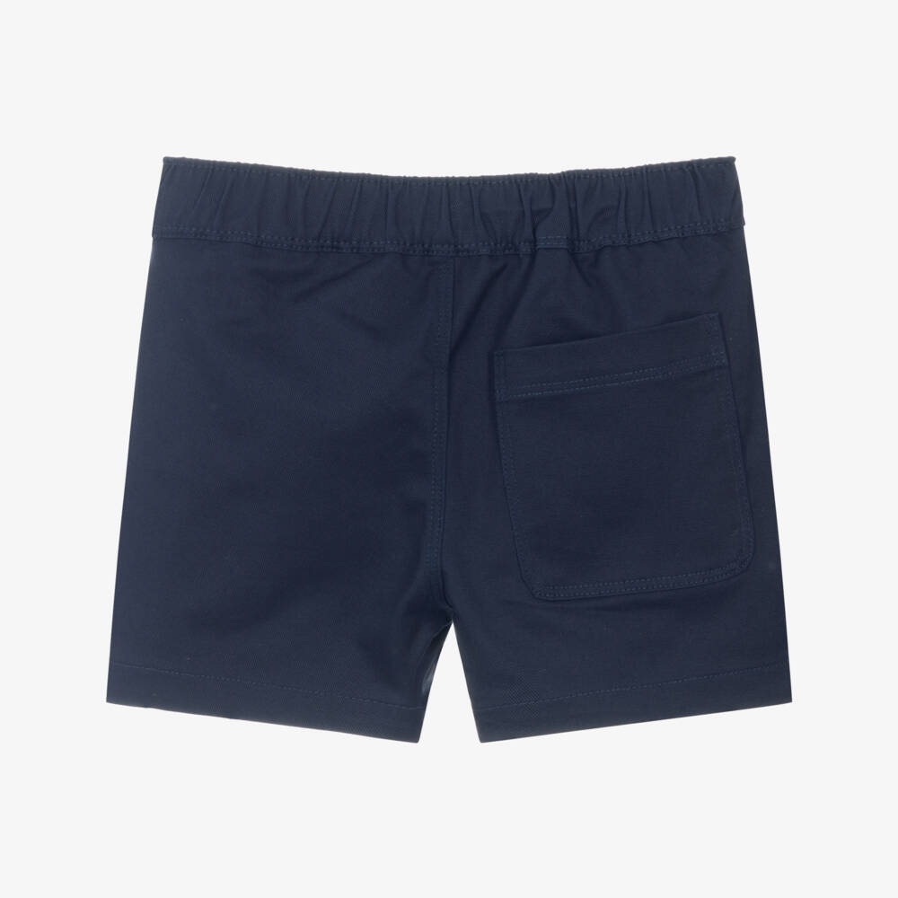 Moschino-Boys Navy Blue Cotton Teddy Shorts | Childrensalon
