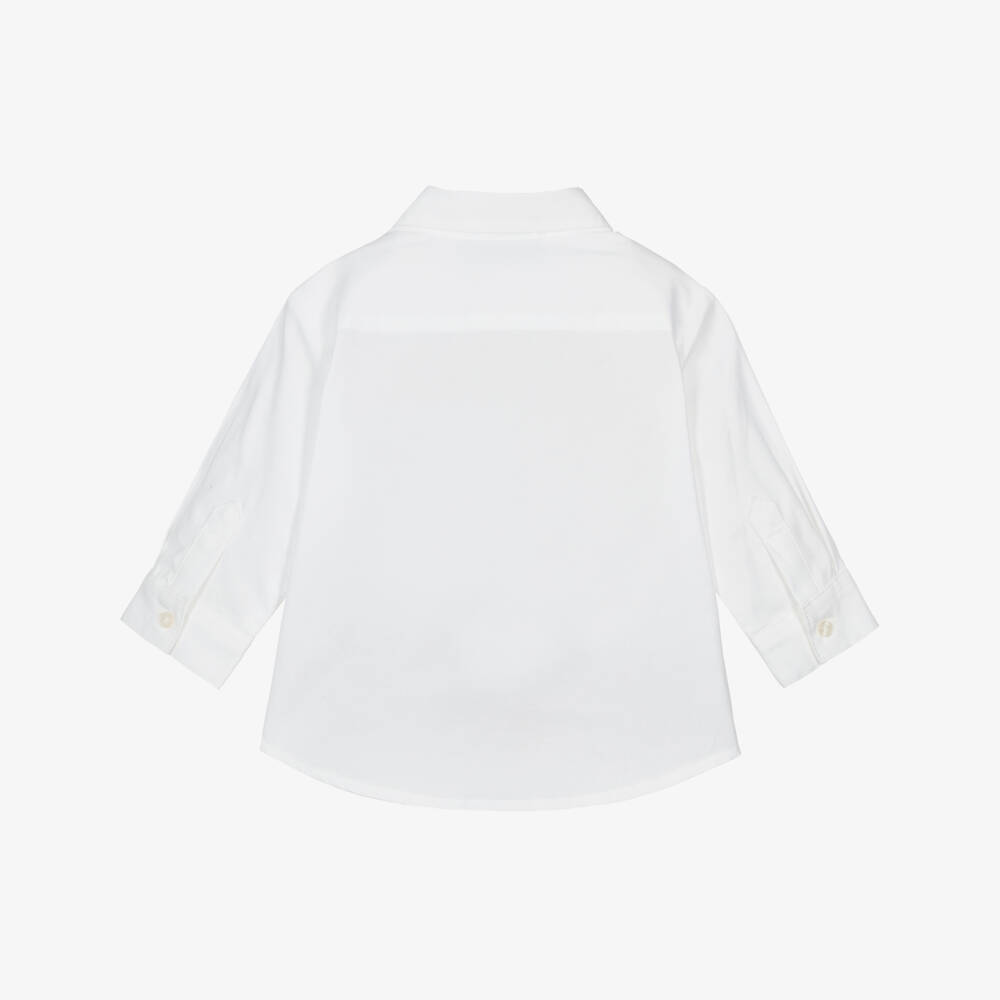 Moschino Baby-قميص قطن لون أبيض للأولاد | Childrensalon