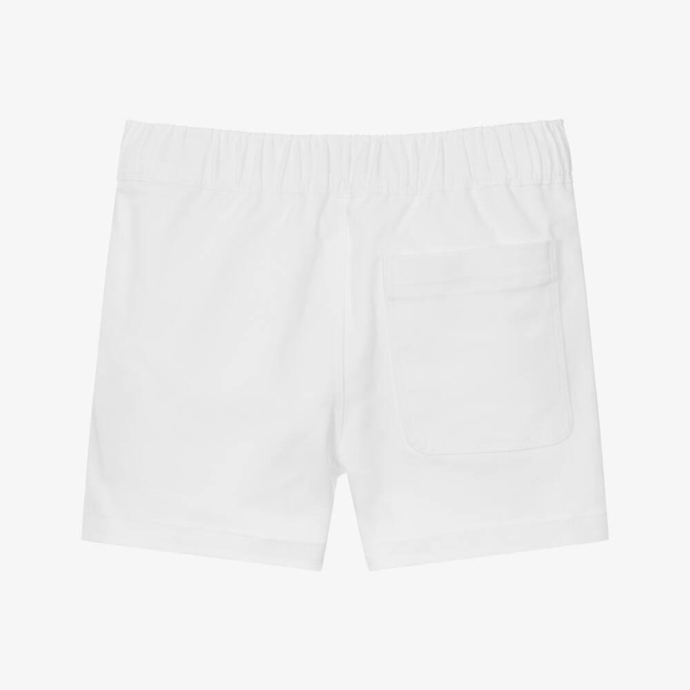 Moschino-Boys White Cotton Teddy Shorts | Childrensalon