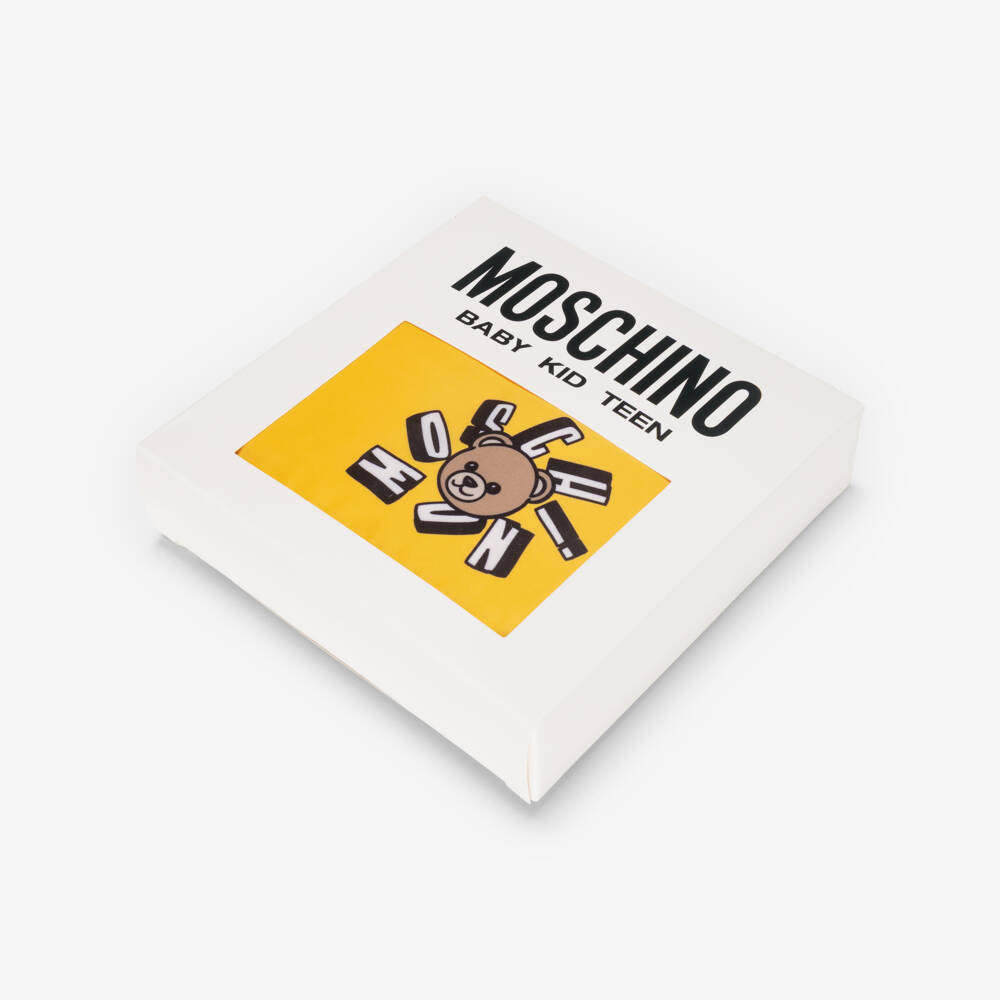 Moschino-Boys Yellow Swim Shorts with Teddy Bear Logo | Childrensalon
