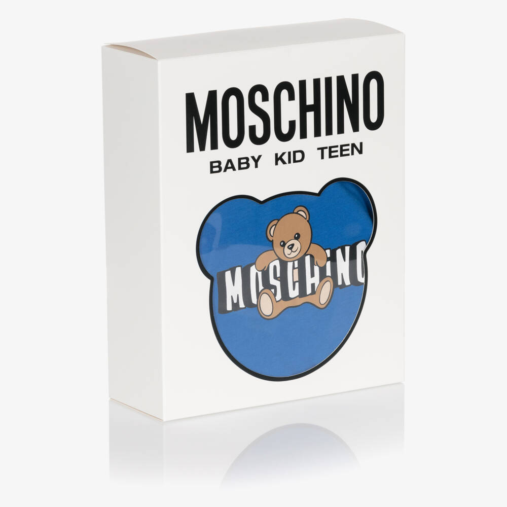 Moschino-Bright Blue Cotton Moschino Teddy Bear Shorts Set | Childrensalon