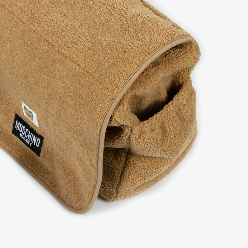 Moschino-Caramel Brown Teddy Changing Bag (38cm) | Childrensalon
