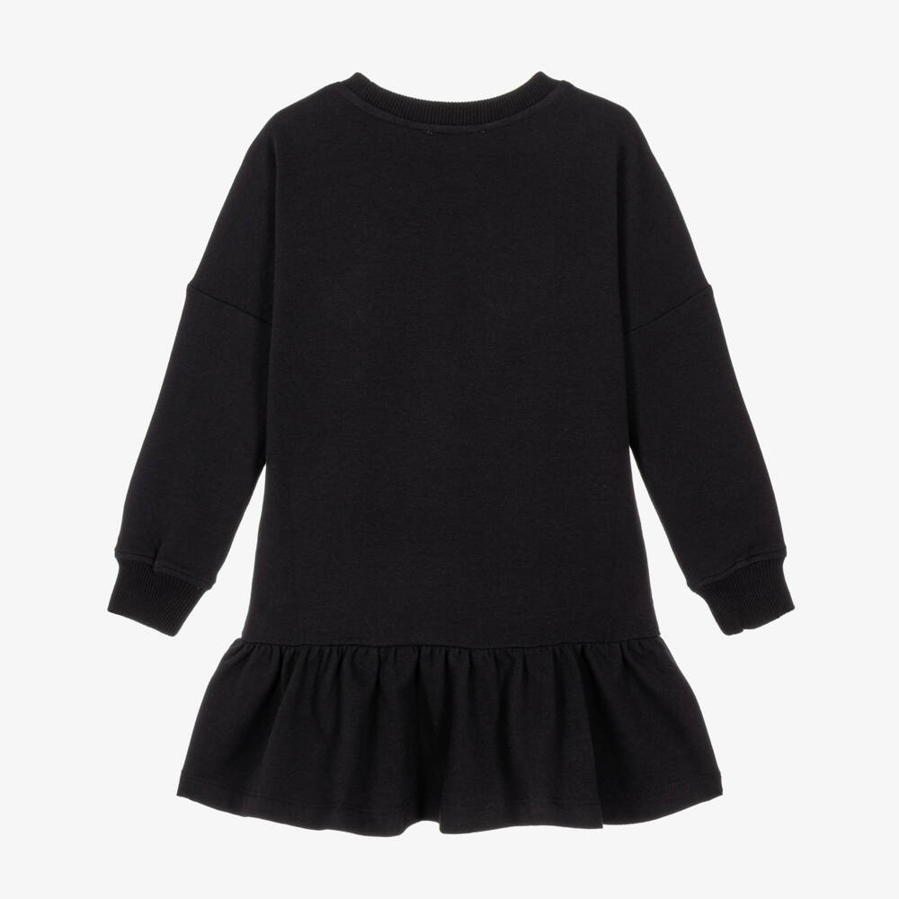 Moschino-Girls Black Jersey Dress with Heart & Teddy | Childrensalon