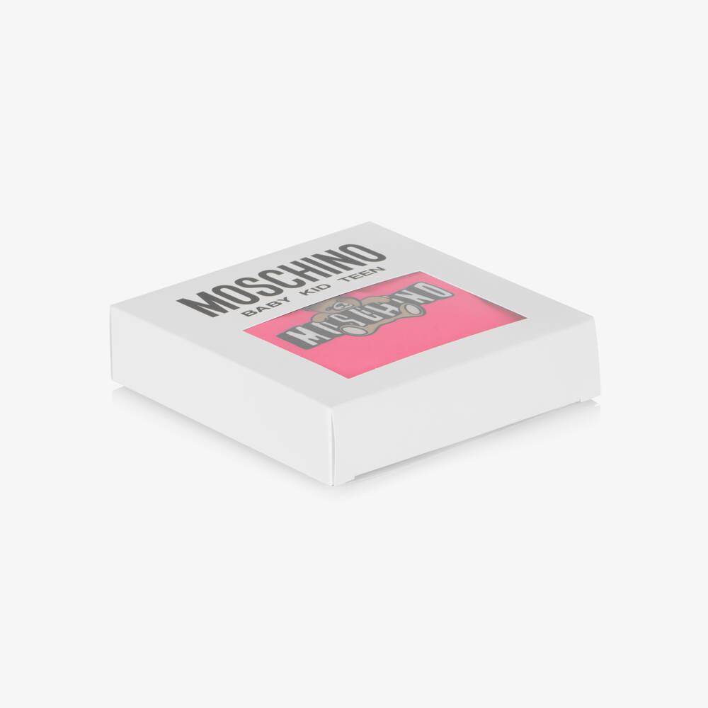 Moschino-Girls Bright Pink Moschino Bear Logo Swimsuit | Childrensalon