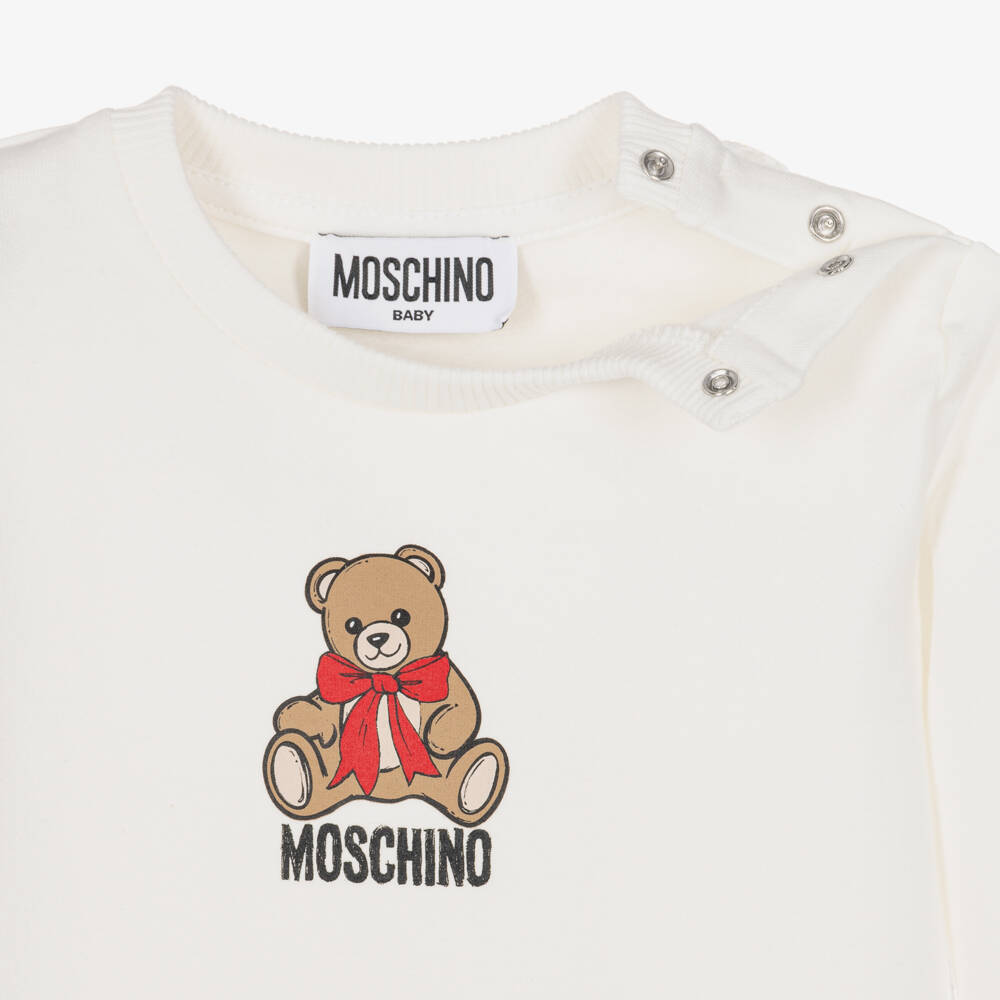 Moschino-Girls Ivory Graphic Print Sweatshirt Dress | Childrensalon