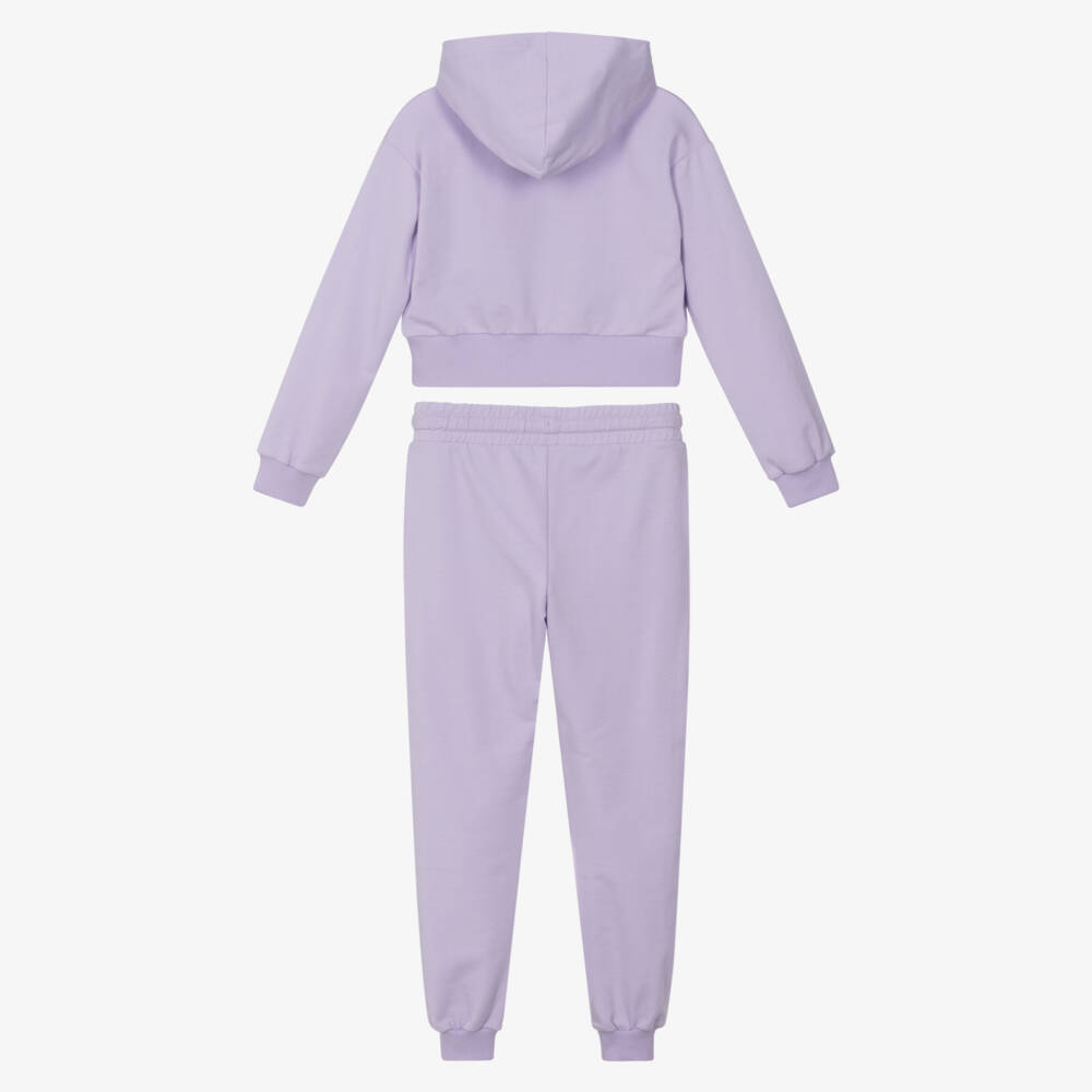 Moschino-Girls Lilac Purple Moschino Bear Tracksuit | Childrensalon