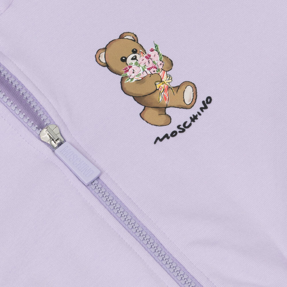 Moschino-Girls Lilac Purple Moschino Bear Tracksuit | Childrensalon