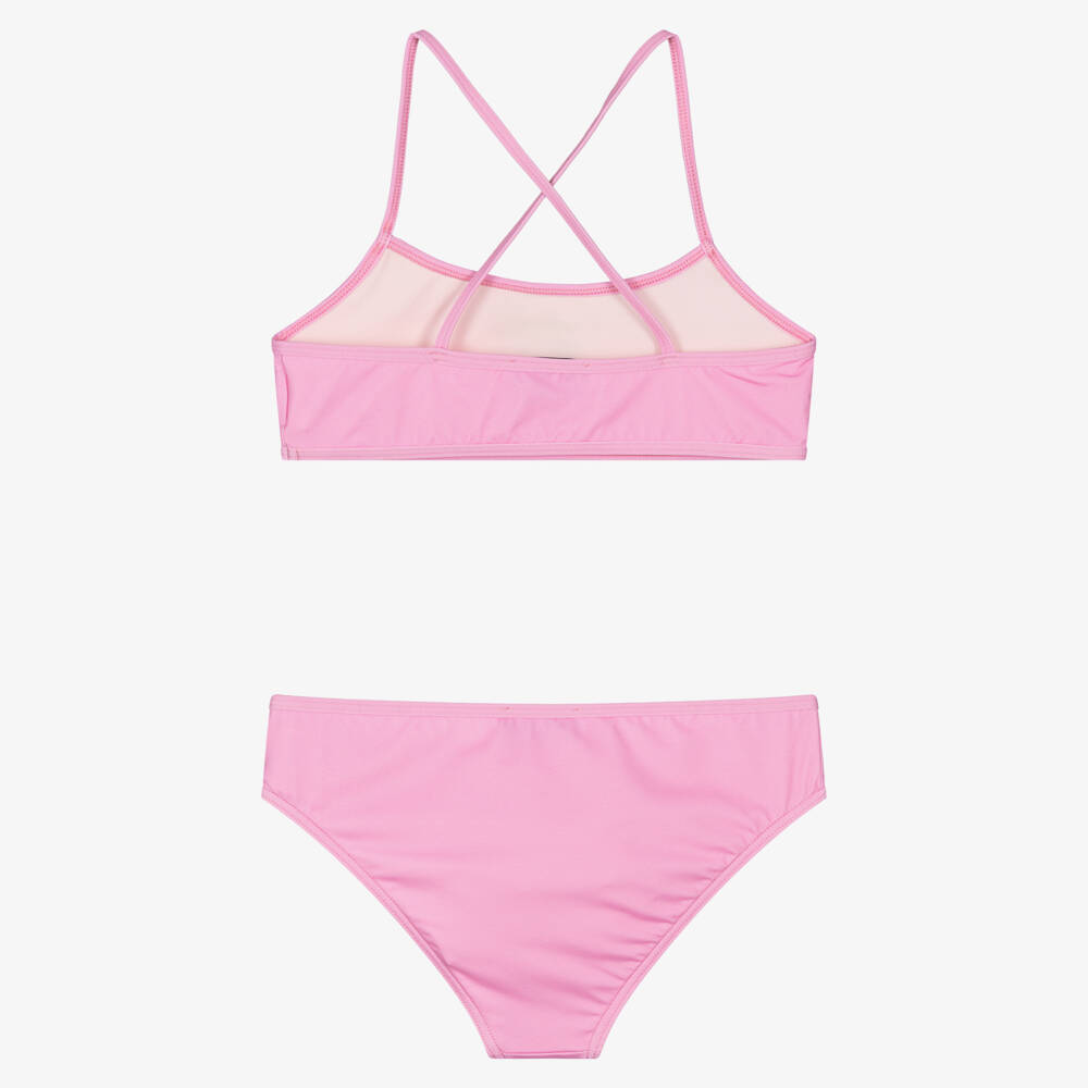Moschino-Girls Pink Cherry & Teddy Print Bikini | Childrensalon