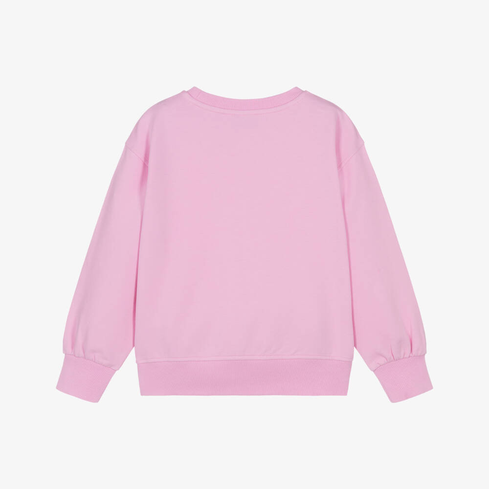Moschino-Girls Pink Cotton Cherries & Diamantés Sweatshirt | Childrensalon